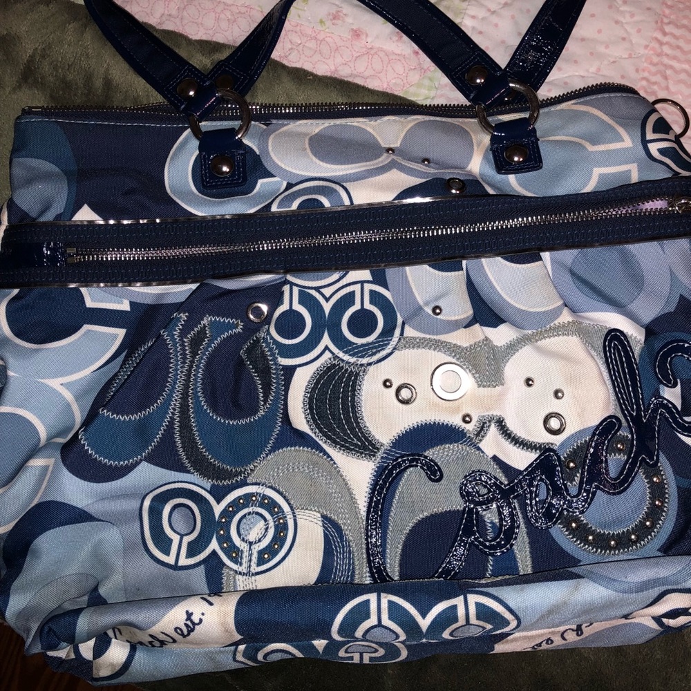 Used, Blue Coach Poppy tote!